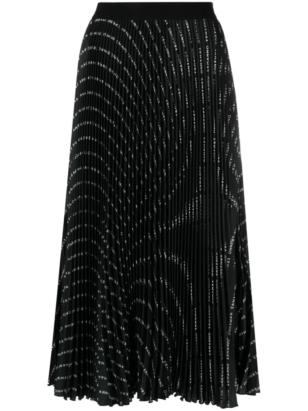 ERMANNO FIRENZE logo-print pleated midi skirt