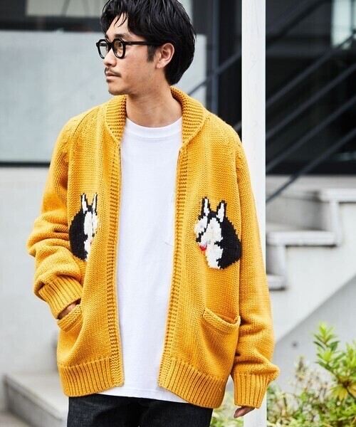 FREAK'S STORE WEB限定 ビッグシルエット ジップアップ カウチンニット/セーター