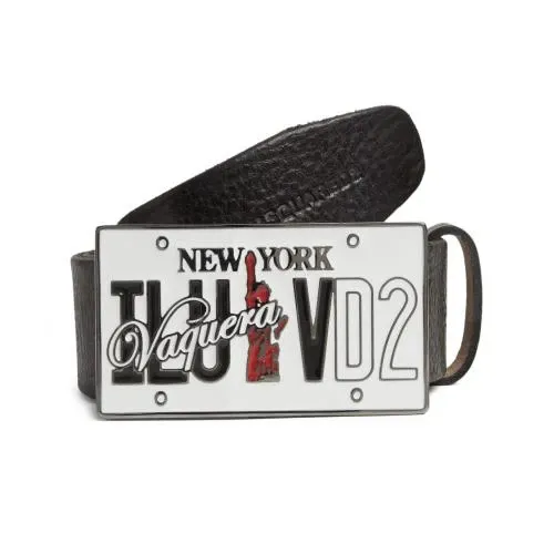 DSQUARED2 メタルプレートバックル レザーベルト