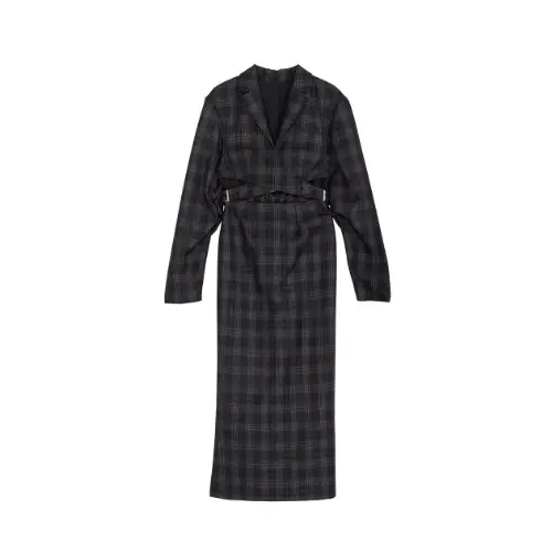 Ameri VINTAGE WAIST CROSS CHECK DRESS