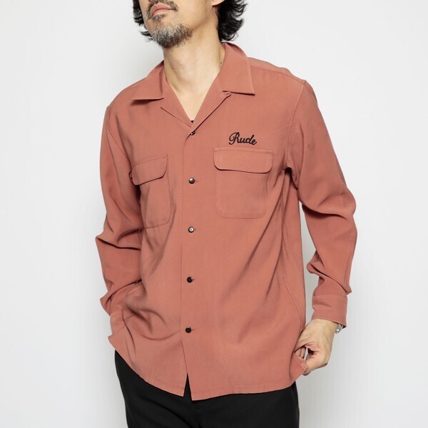 RUDE GALLERY SCRIPT LOGO OPEN COLLAR SHIRTS