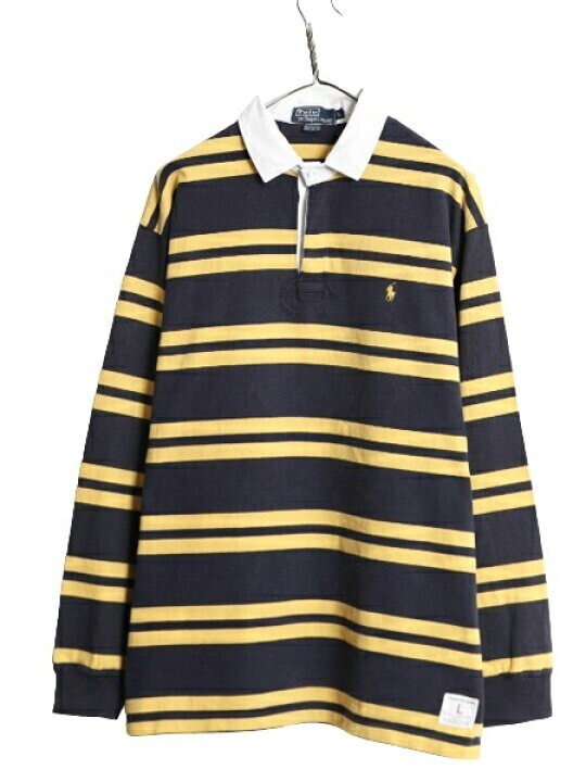 POLO RALPH LAUREN 90s ポロ ラルフローレン ボーダー 長袖 ラガーシャツ