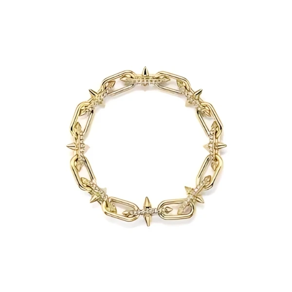 Tiffany & Co. リンク ブレスレット ゴールドにダイヤモンドをセッティング