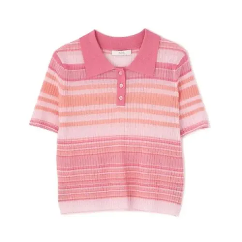PROPORTION BODY DRESSING ソフトシアーポロ衿ニットトップス