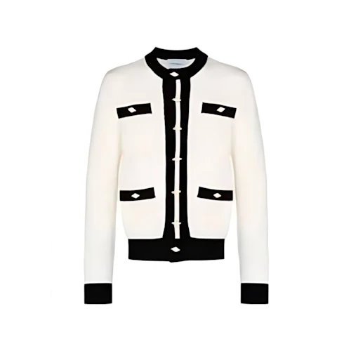 CASABLANCA Contrasting Trim Textured Cardigan