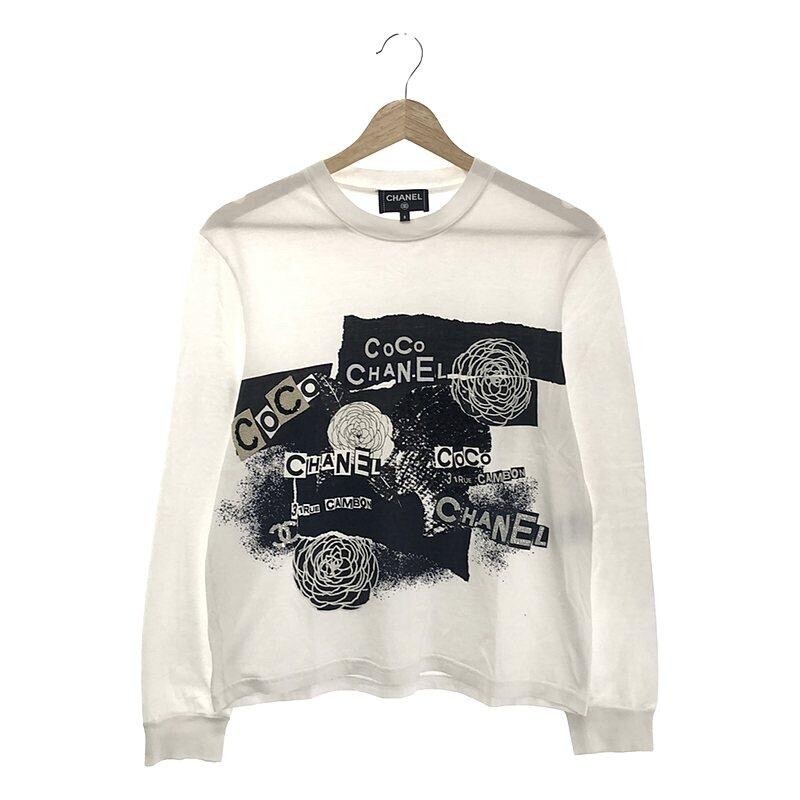 CHANEL ココマーク スパンコール装飾 プリント クルーネックカットソー