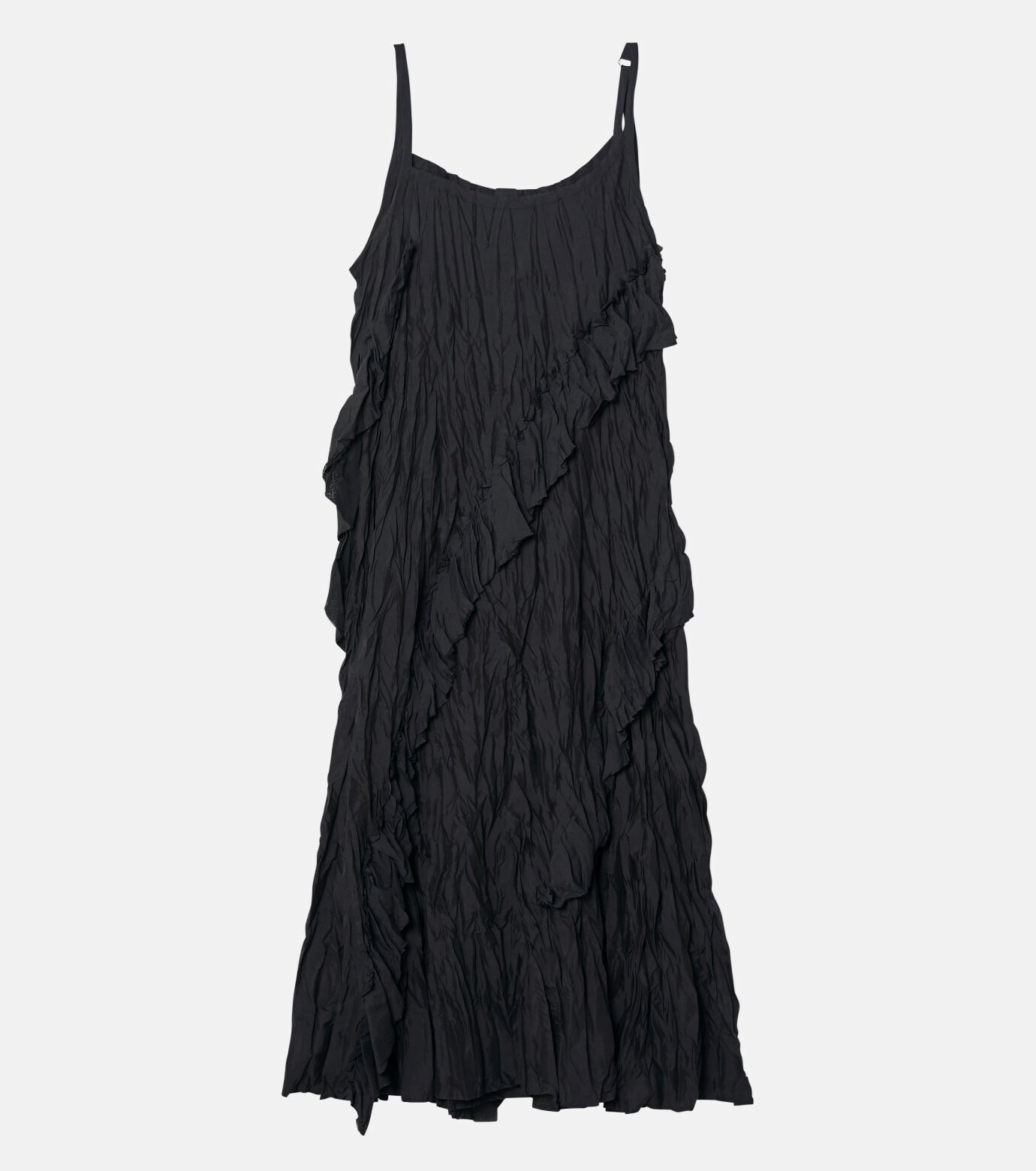 LE CIEL BLEU Crinckled Ruffle Cami Dress