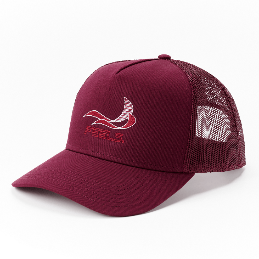 FEELS. ORIGINAL MESH 5PANEL CAP WINE RED