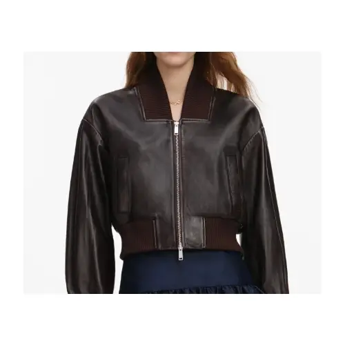 Self-Portrait Brown Leather Jacket