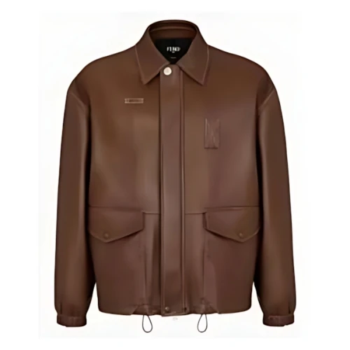 FENDI ブラウンレザー ジャケット