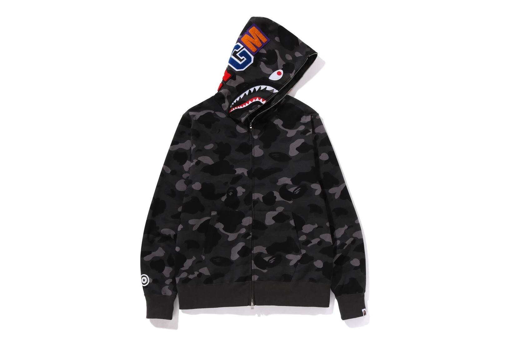 A BATHING APE COLOR CAMO SHARK FULL ZIP HOODIE