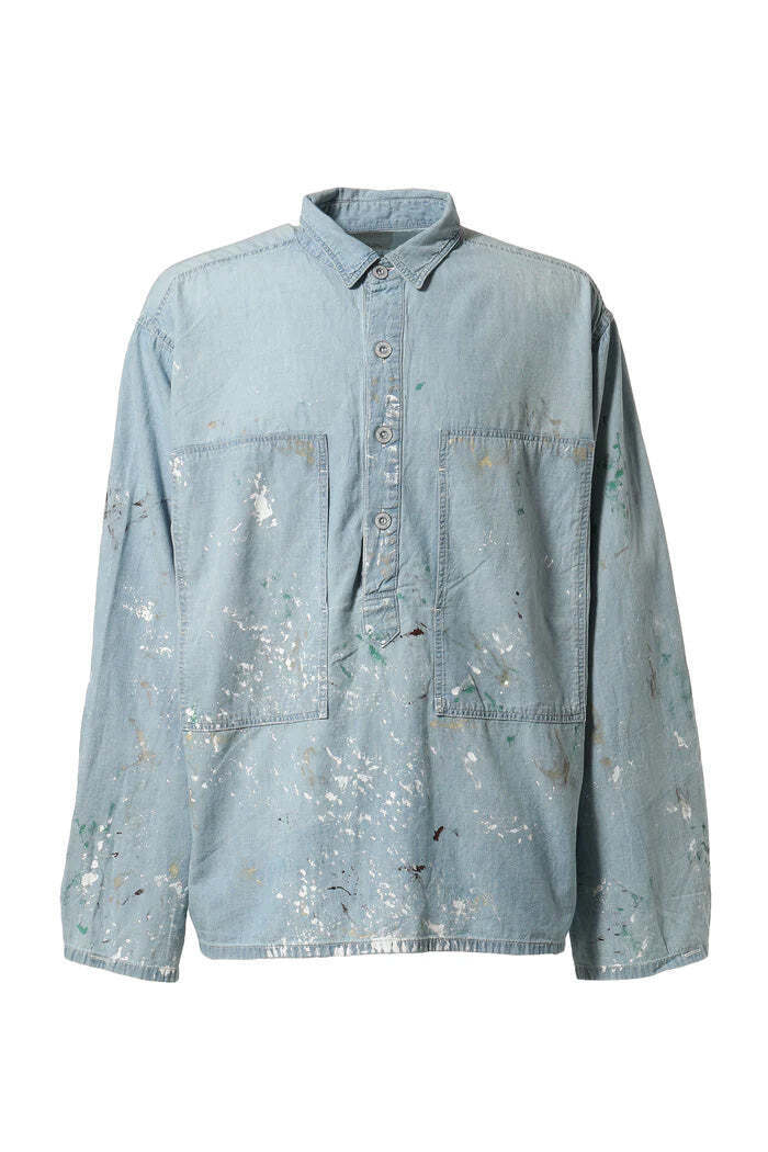 BOW WOW US ARMY P/O CHAMBRAY SHIRTS PAINTED / INDIGO PAINTED