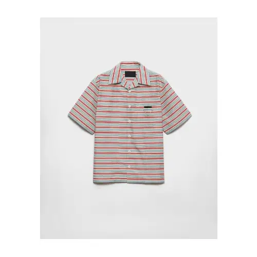 PRADA ストライプ コットン ボウリングシャツ