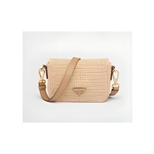PRADA クロシェxレザー ショルダーバッグ