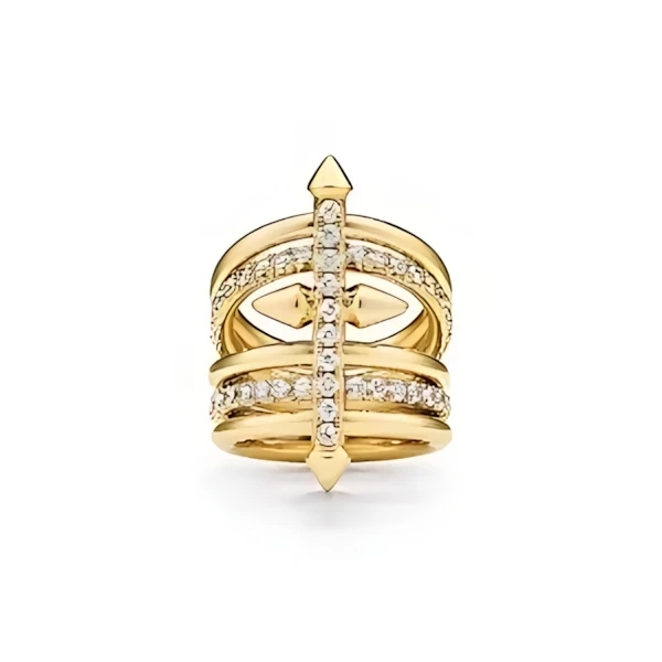 Tiffany & Co. 5ロウ リング ゴールドにダイヤモンドをセッティング