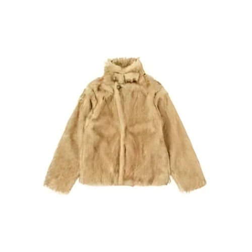 ACLENT Stand collar volume fur blouson