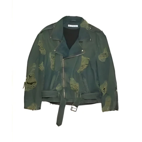 Acne Studios Distressed Denim Biker Jacket