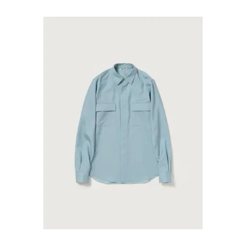 AURALEE WOOL HERRINGBONE OVERSHIRT