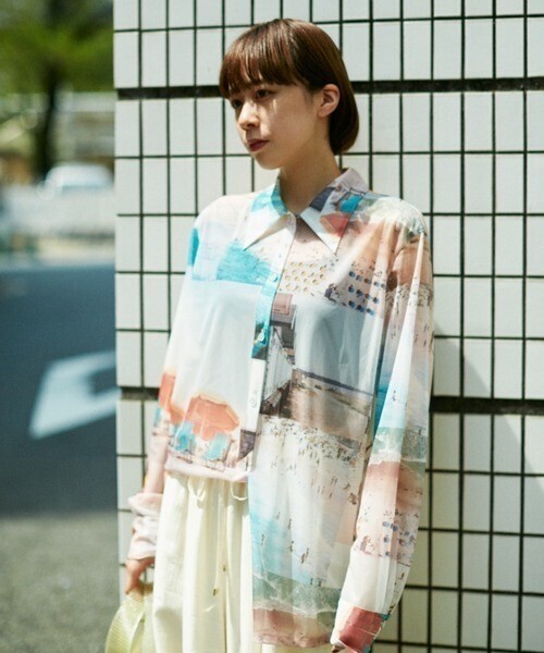CREOLME フォトプリントシャツ