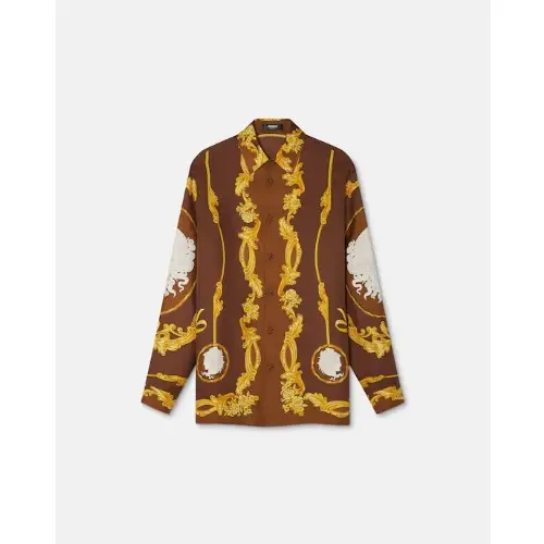 VERSACE プリントシルクシャツ