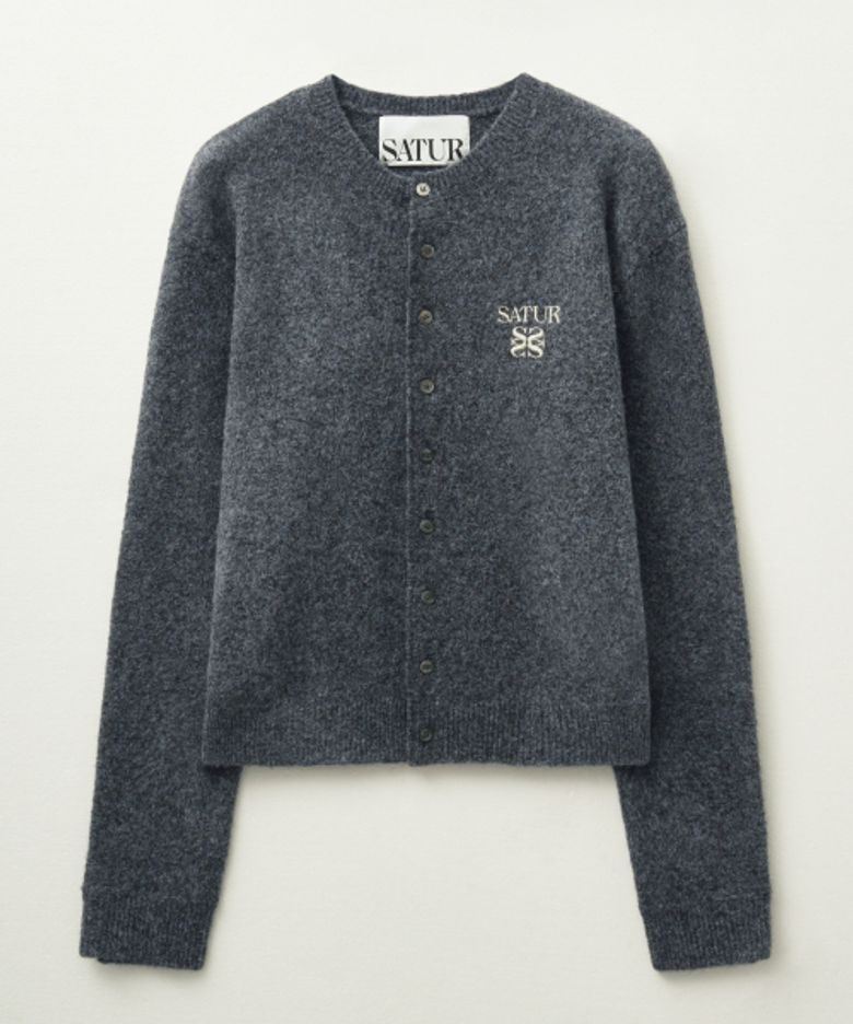 SATUR Alpaca Crew Neck Nit Cardigan