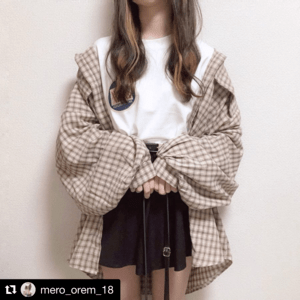 Lamitte deco ビックシルエット チェック柄シャツ