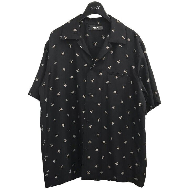 AMIRI スター総柄半袖シルクシャツ