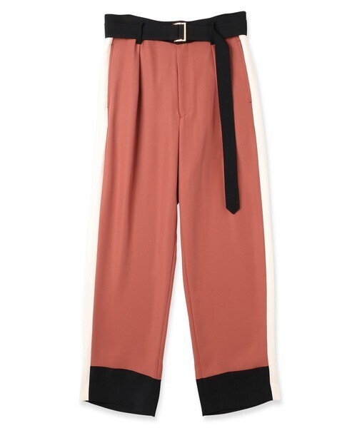 CULLNI Bi Color Double Pants with Long Belt