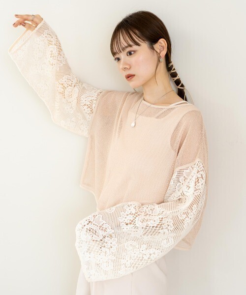 hinari レースメッシュ2WAYプルオーバー
