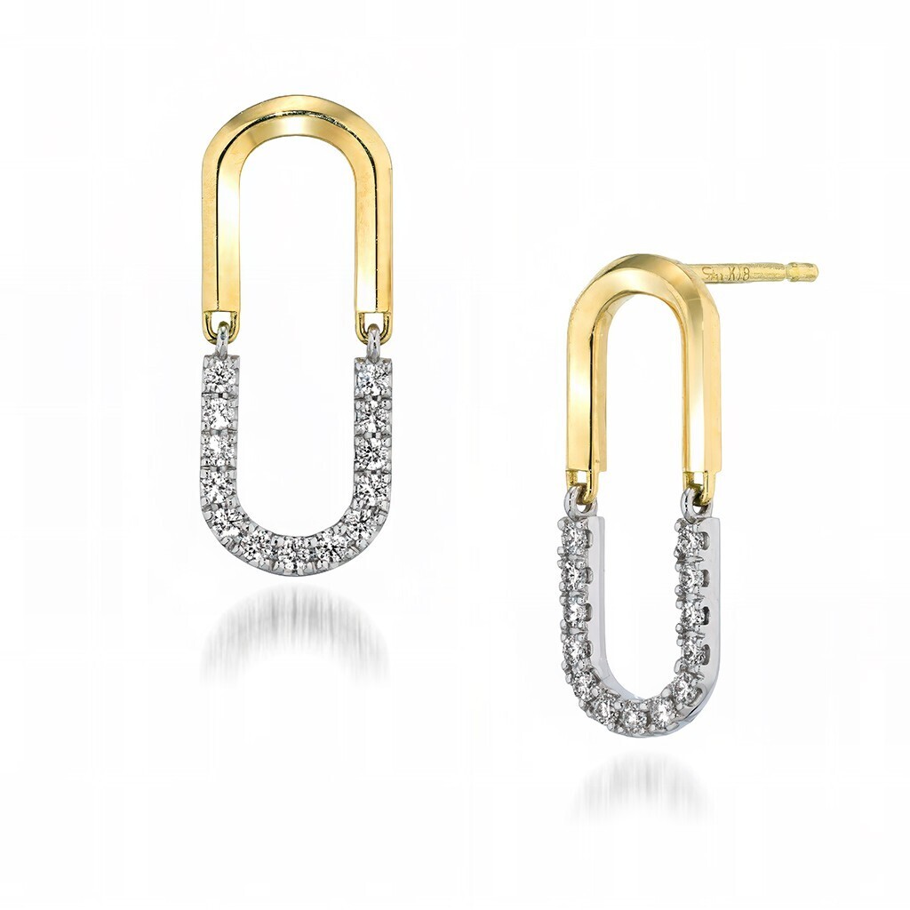 STAR JEWELRY K18/Pt950 ピアス CONTRASTING LINKS