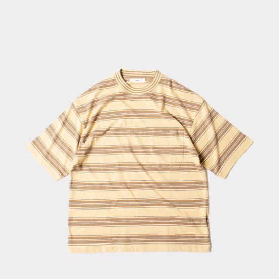 unfil Cotton & Silk Striped Pocket Tee