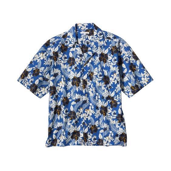 nissen オープンカラー 5分袖 花柄シャツ
