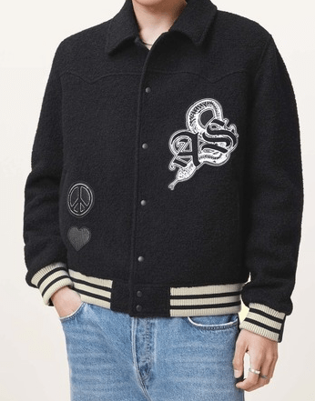 ALLSAINTS AMBAUM PATCH BOMBER JACKET