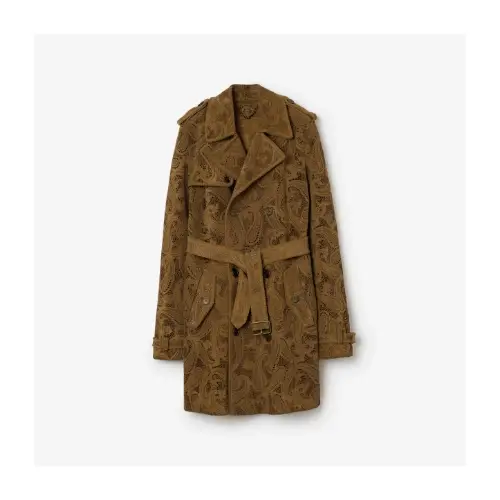 BURBERRY ミッドレングス ペイズリー スエード
