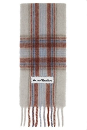 Acne Studios ブルー & レッド タータン マフラー