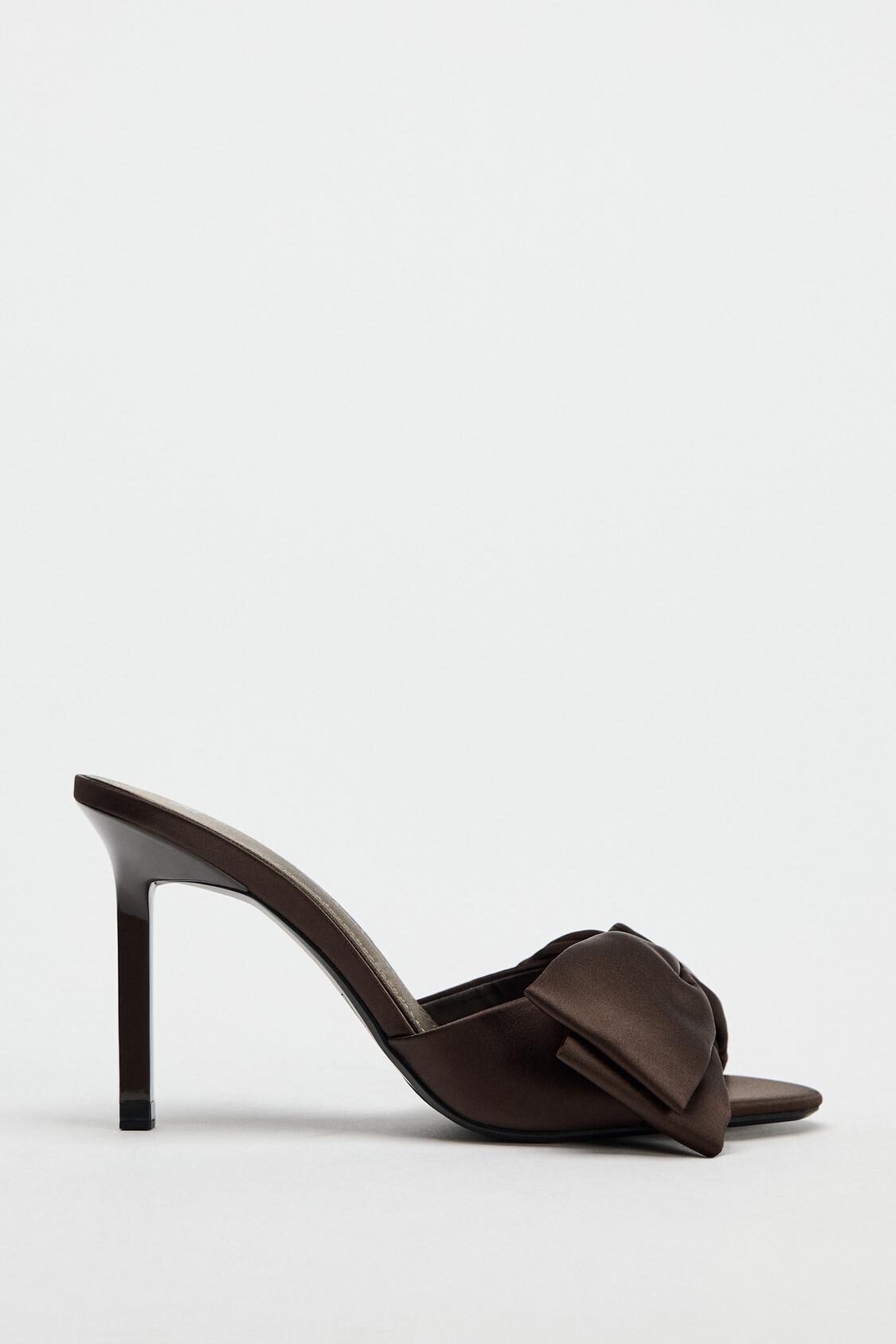 ZARA サテン風マキシリボン ハイヒールサンダル