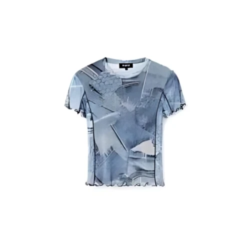 Desigual デニムパッチワーク チュールTシャツ