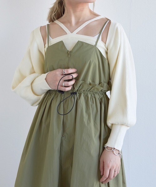 w closet ボレロカーディガン&ニットキャミソール
