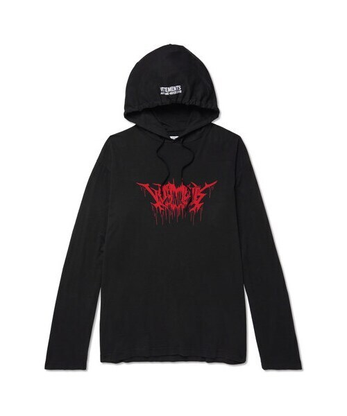 VETEMENTS Metal Printed Cotton-Jersey Hoodie