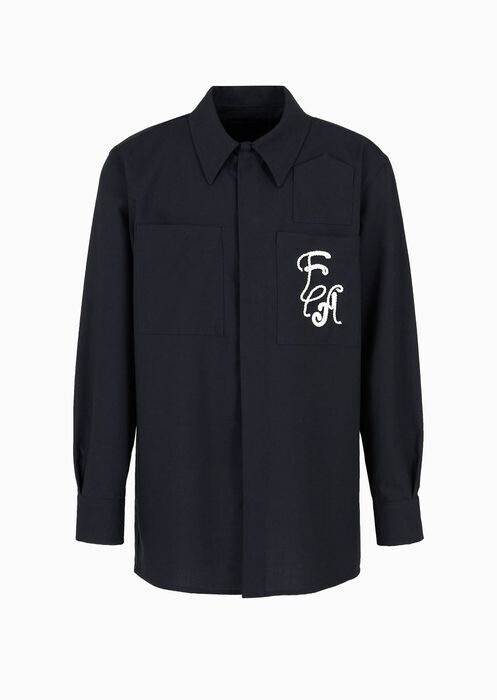 EMPORIO ARMANI EAロゴ ウールシャツ