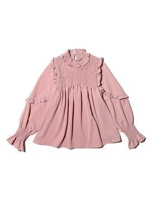 frunco シャーリングフリルブラウス