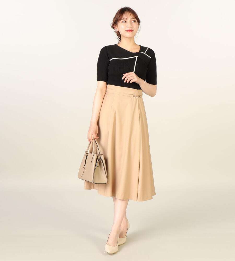 LAISSE PASSE サイドビットラップ風スカート