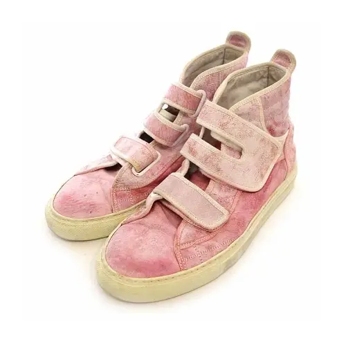 Raf Simons レザー ベルクロ ハイカット スニーカー