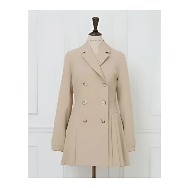 MISTREASS Pleated Dress Trench Coat