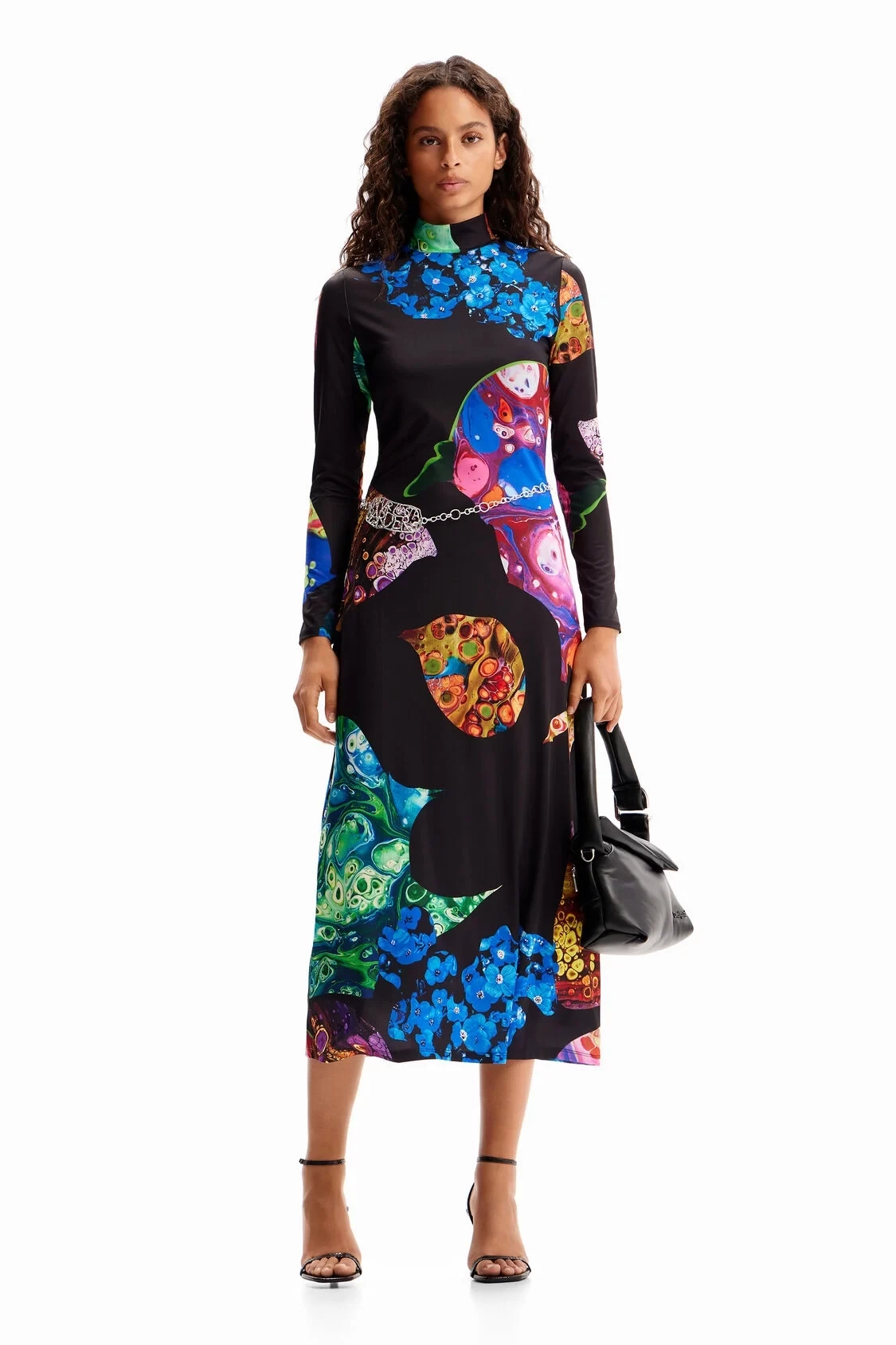 Desigual ミネラルモチーフ スリムミディワンピース