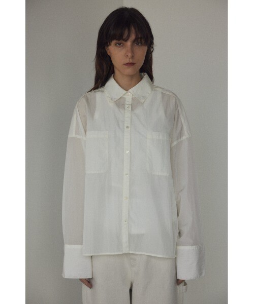 BLACK BY MOUSSY nylon taffeta big shirt
