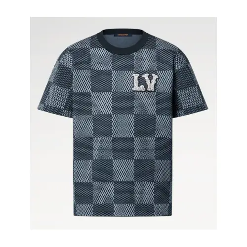 LOUIS VUITTON ダミエショートスリーブクルーネックウィズLVストラスパッチ