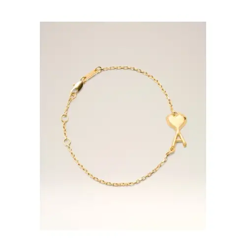 AMI Paris ゴールド ブラス Ami De Coeur スモールハンマード ブレスレット