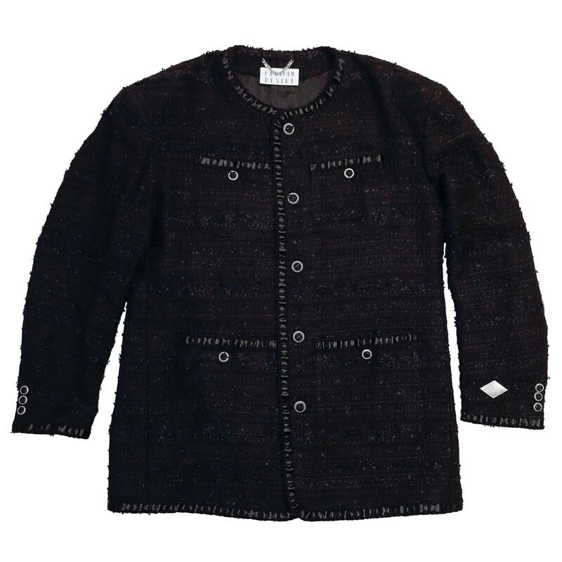 el conductorH MIXED TWEED NO COLLAR JKT