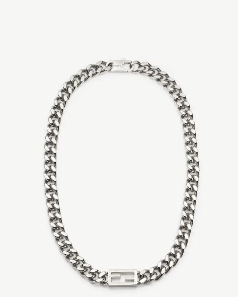 FENDI バゲット ネックレス シルバーカラーのネックレス